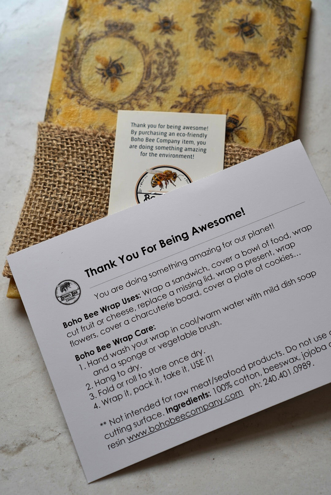 Beeswax Wrap: 2 Pack (Medium/Large)