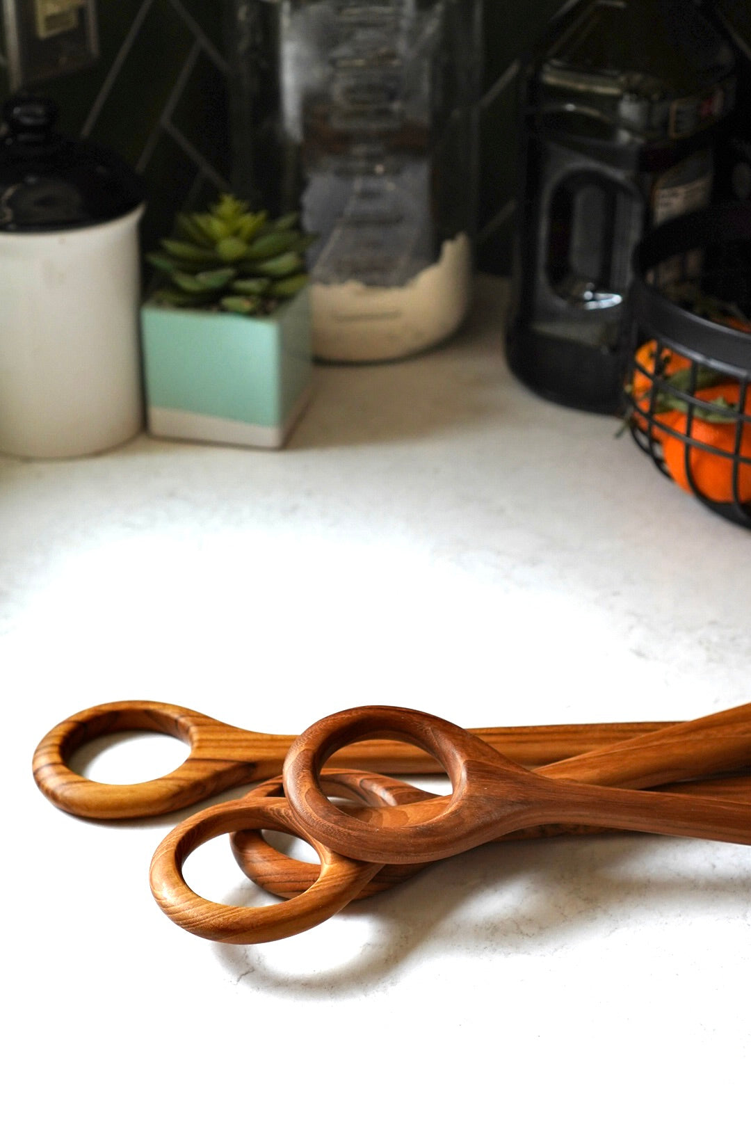 Teak Wood Danish Dough Whisk