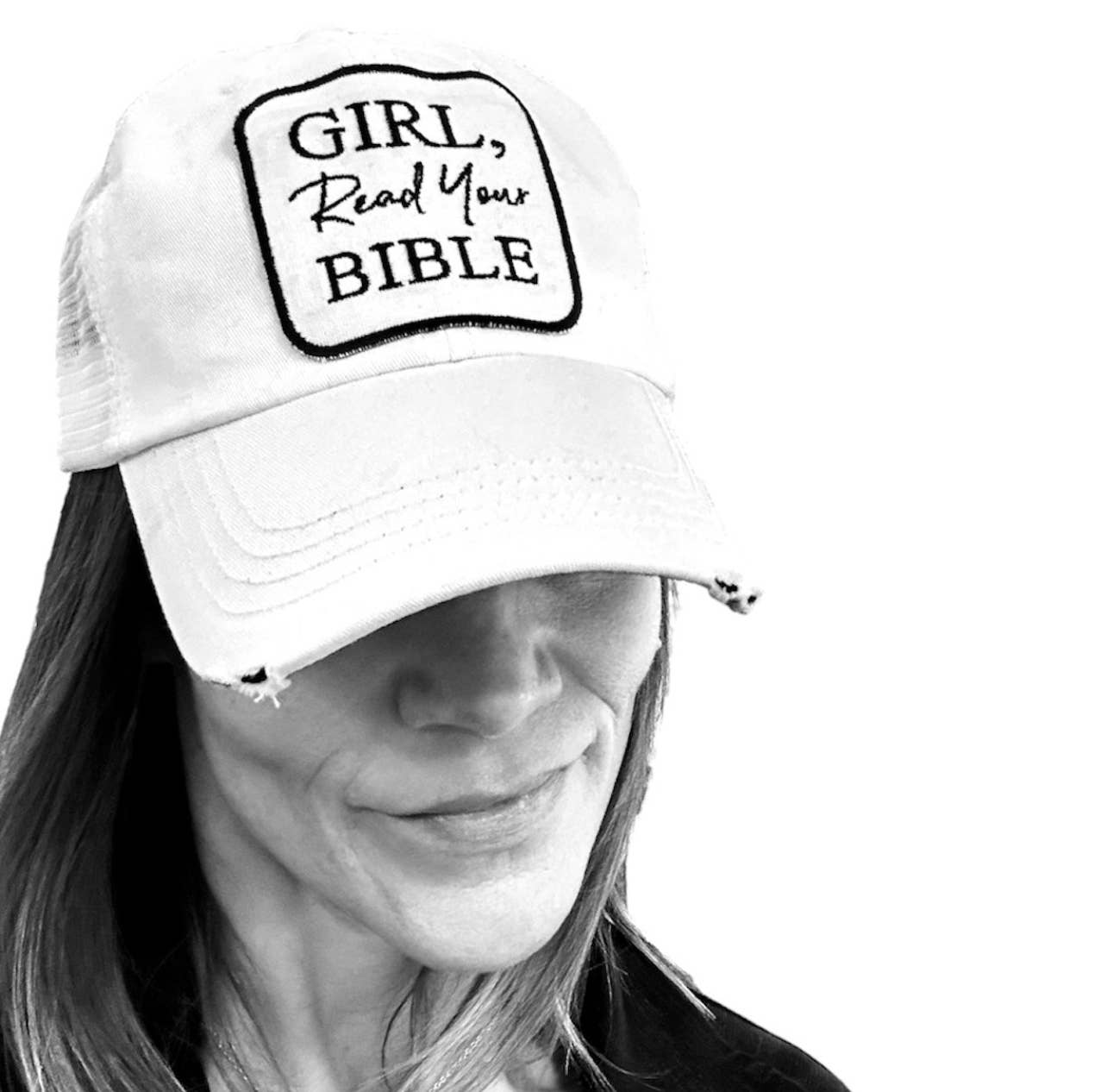 Girl Read Your Bible - Distressed Trucker Hat