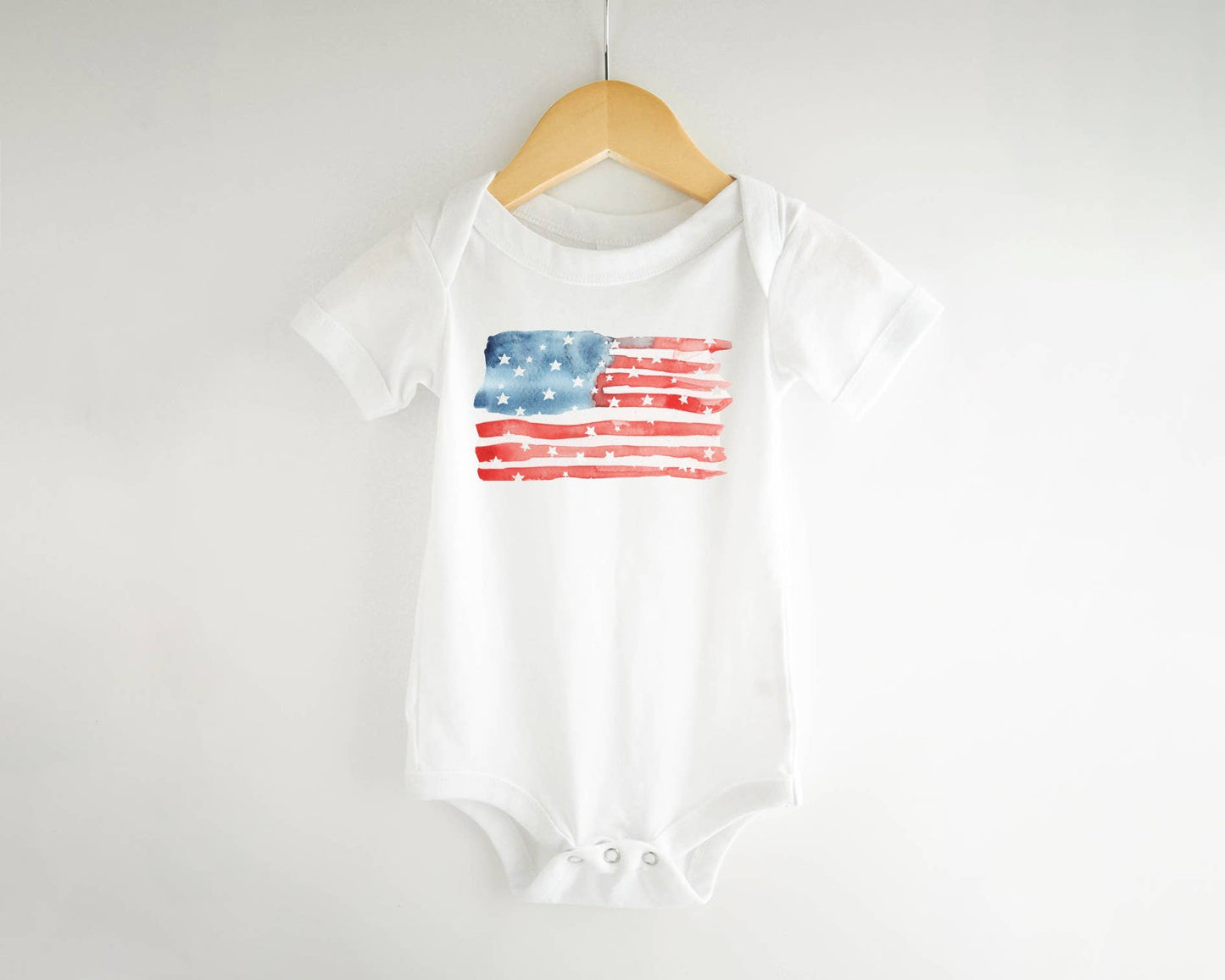 American Flag 4th of July Baby Bodysuit, Patriotic Outfit: NB