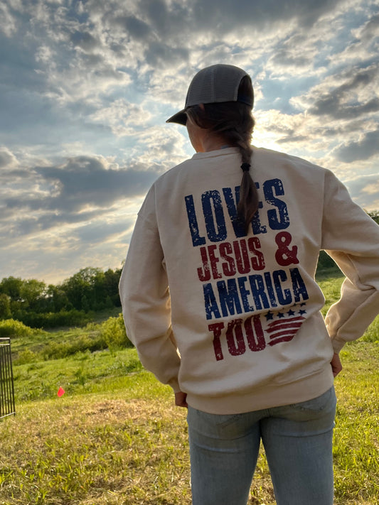 Loves Jesus And American Too,  T-Shirt & Sweat Shirts