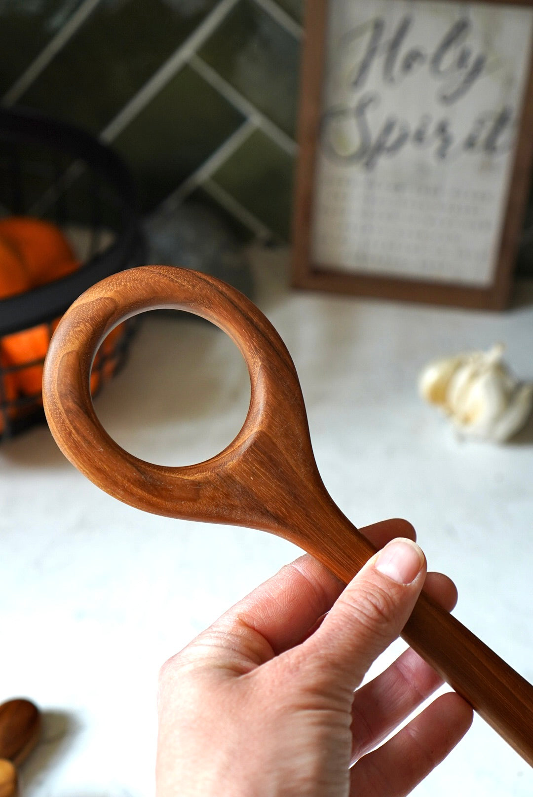 Teak Wood Danish Dough Whisk